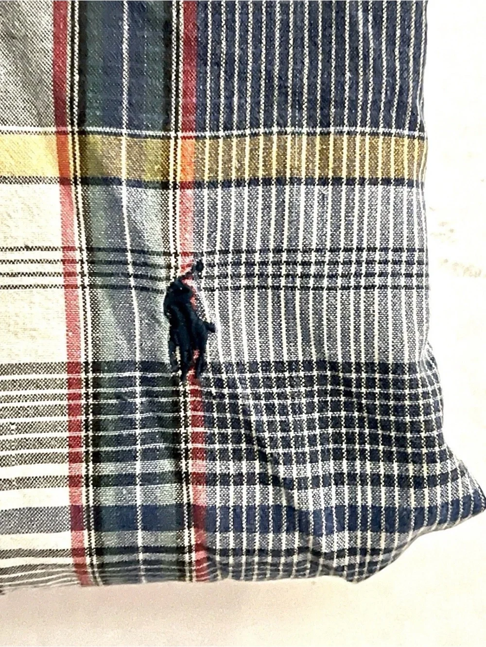 Ralph Lauren Vintage Men's Cotton Plaid Button Down Collared Shirt Size Large